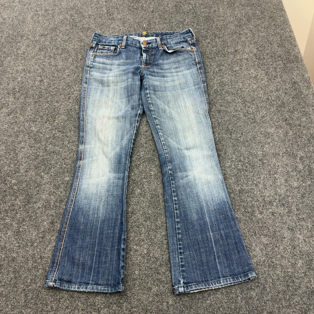 7 For All Mankind Women's Light Wash Flare Jeans